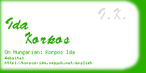 ida korpos business card